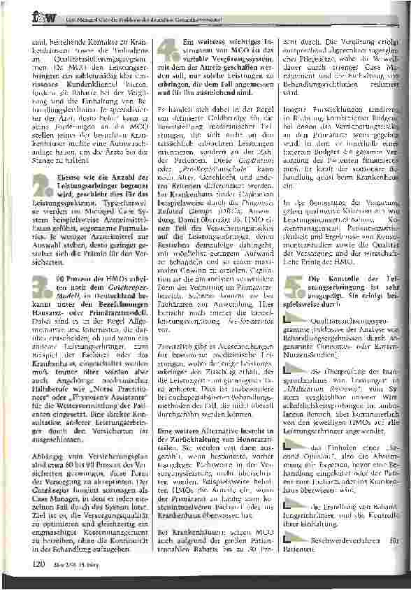 Vorschauseite 4: Löst Managed Care die Probleme des deutschen Gesundheitswesens?