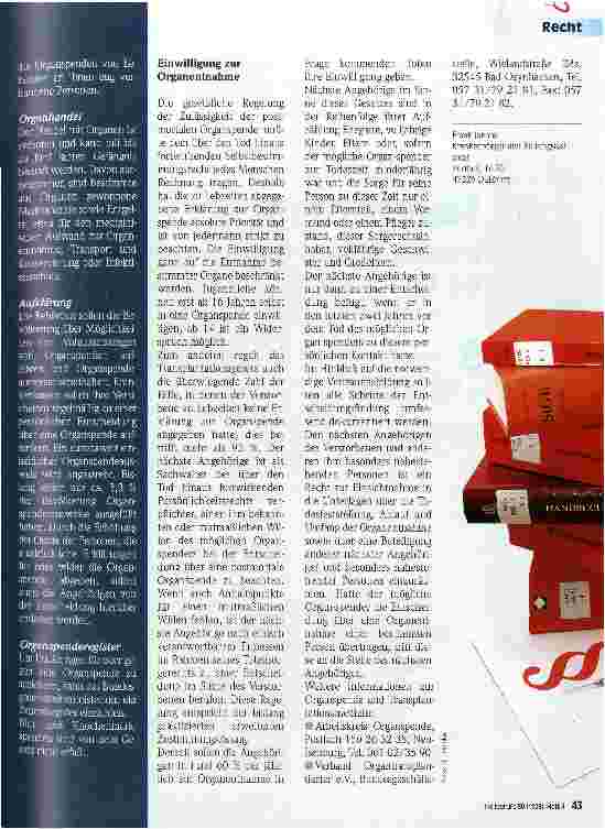 Vorschauseite 2: Das Organtransplantationsgesetz