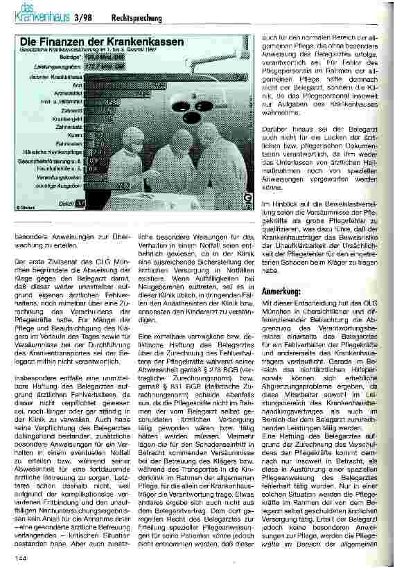 Vorschauseite 2: Haftung des Krankenhausträgers bei belegärztlicher Versorgung