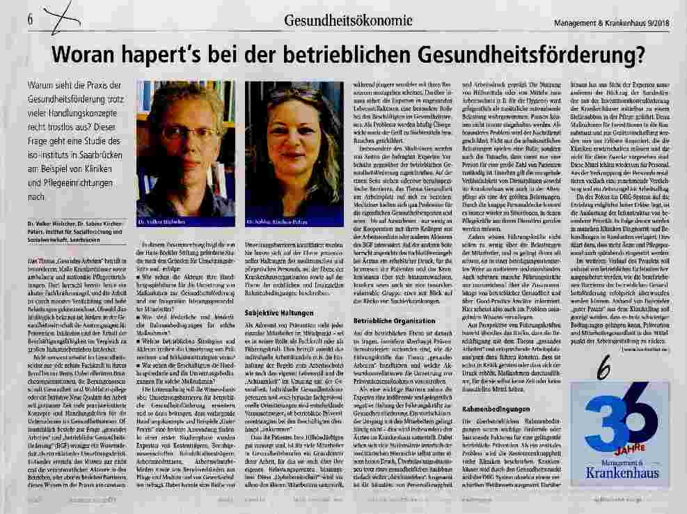 Vorschauseite 1: Woran hapert es bei der betrieblichen Gesundheitsförderung?