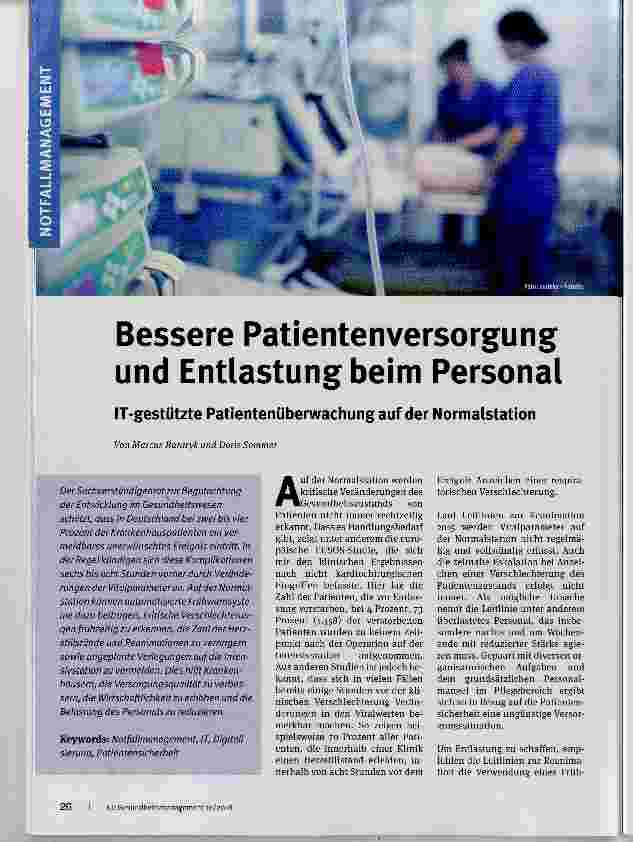 Vorschauseite 1: Bessere Patientenversorgung und Entlastung beim Personal