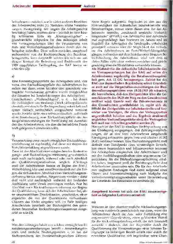 Vorschauseite 2: Fortund Weiterbildung der Pflegekräfte - Kostentragung und Rückzahlung