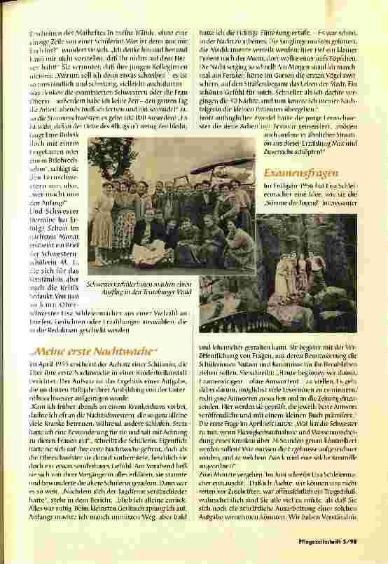Vorschauseite 2: 50 Jahre Pflegezeitschrift: Von Schülerinnen für Schülerinnen