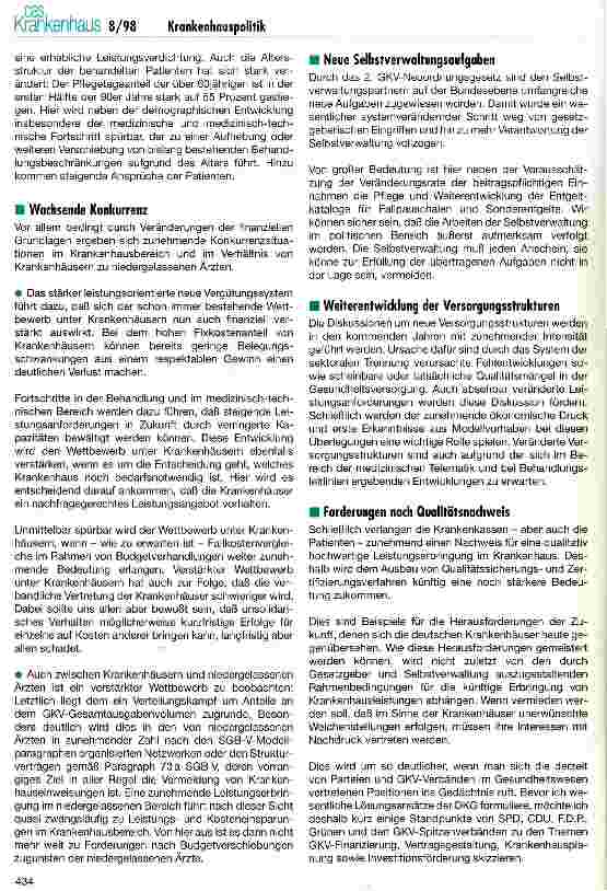 Vorschauseite 2: Positionbestimmungen der Krankenhäuser gegenüber den Herausforderungen der Zukunft Herausforderungen der Zukunft