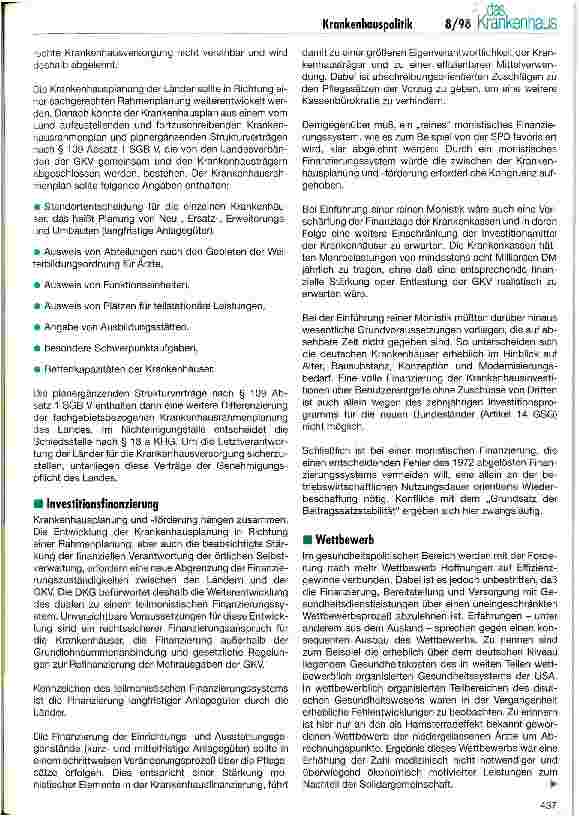 Vorschauseite 5: Positionbestimmungen der Krankenhäuser gegenüber den Herausforderungen der Zukunft Herausforderungen der Zukunft