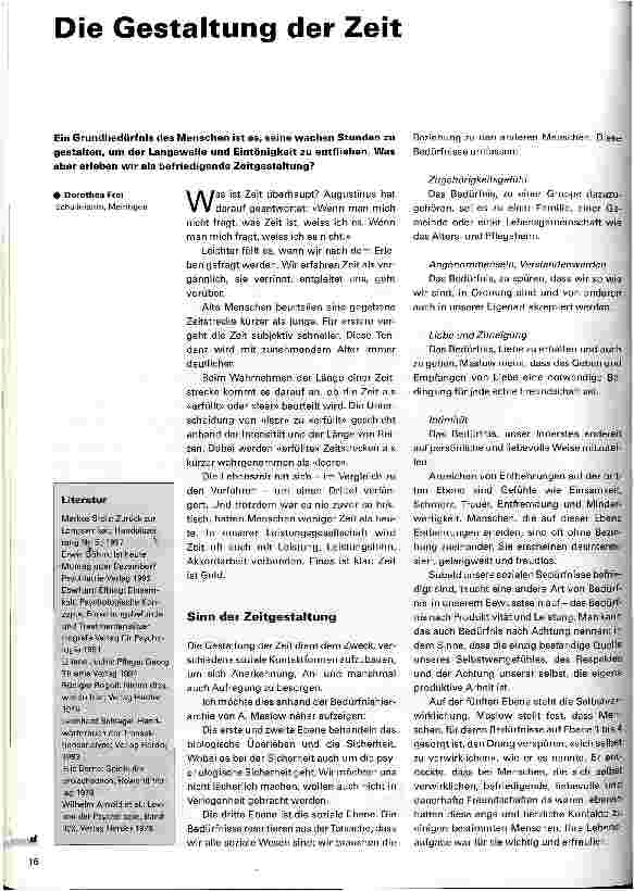 Vorschauseite 1: Die Gestaltung der Zeit