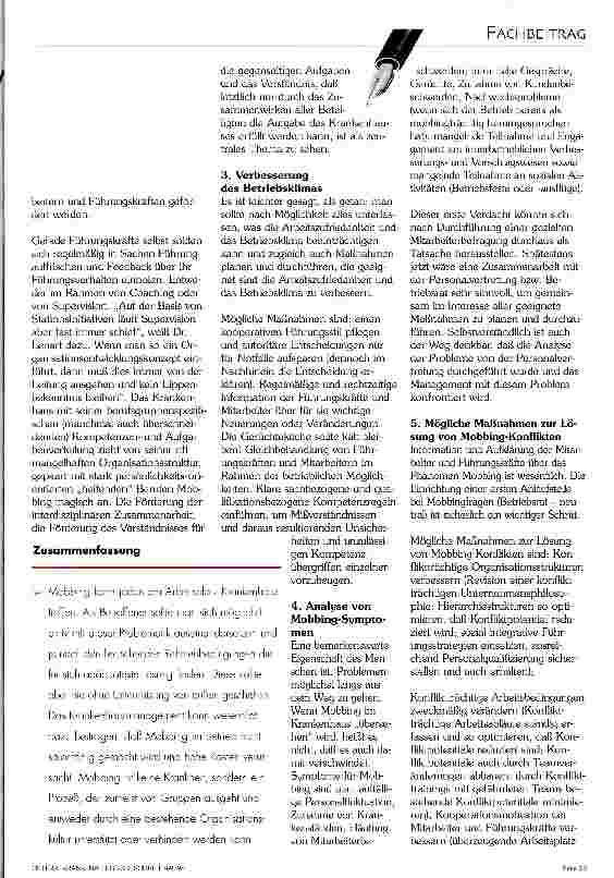 Vorschauseite 2: Mobbing - aus der Perspektive von Führungskräften