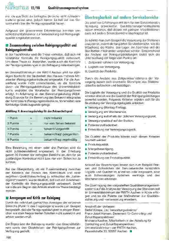 Vorschauseite 6: Einführung eines Qualitätsmanagementsystem für Servicebereiche am Beispiel der Reinigung