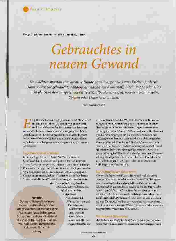 Vorschauseite 1: Gebrauchtes in neuem Gewand