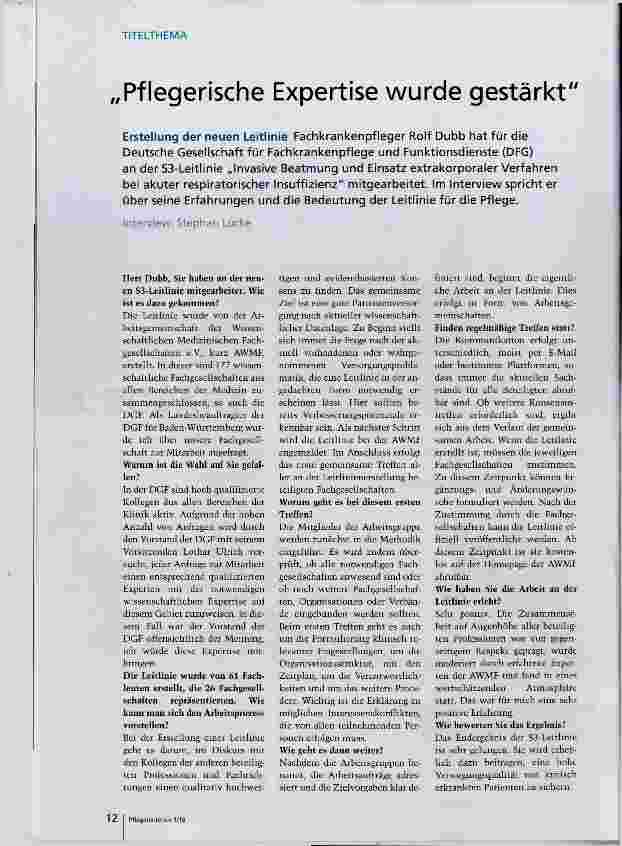 Vorschauseite 1: Pflegerische Expertise wurde gestärkt