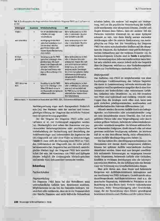 Vorschauseite 6: Psychogene nicht-epileptische Anfälle (PNES): Gibt es verlässliche Kriterien und Therapiemöglichkeiten?