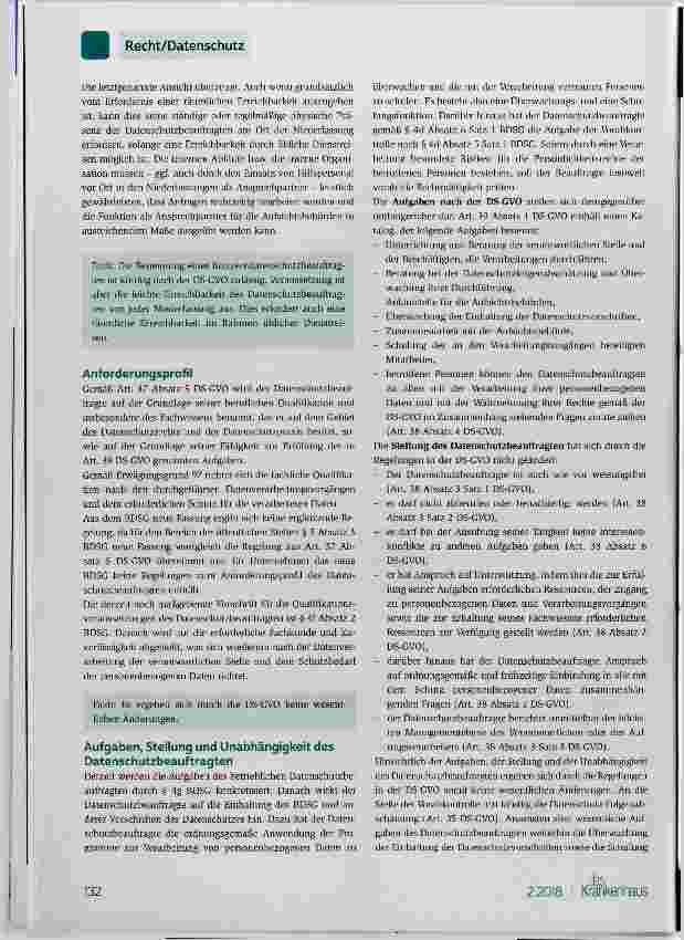 Vorschauseite 3: Der betriebliche Datenschutzbeauftragte im Krankenhaus Was ändert sich durch die DS-GVO?