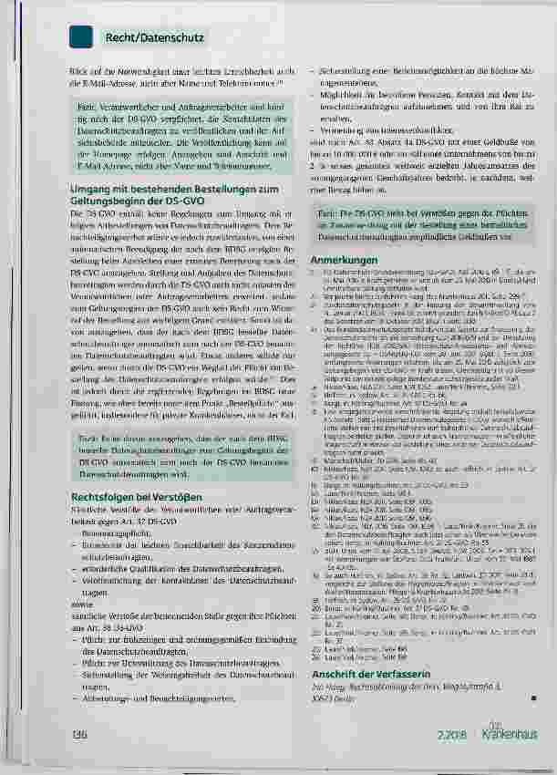 Vorschauseite 6: Der betriebliche Datenschutzbeauftragte im Krankenhaus Was ändert sich durch die DS-GVO?