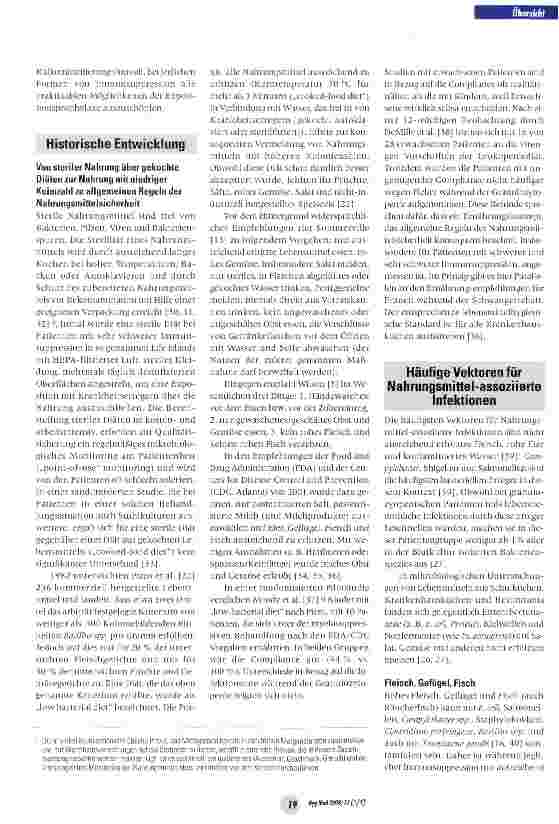 Vorschauseite 4: Nahrungsmittelrestriktionen zur Infektionsprävention bei Kindern mit Krebserkrankung: Was ist gesichert und was ist sinnvoll?