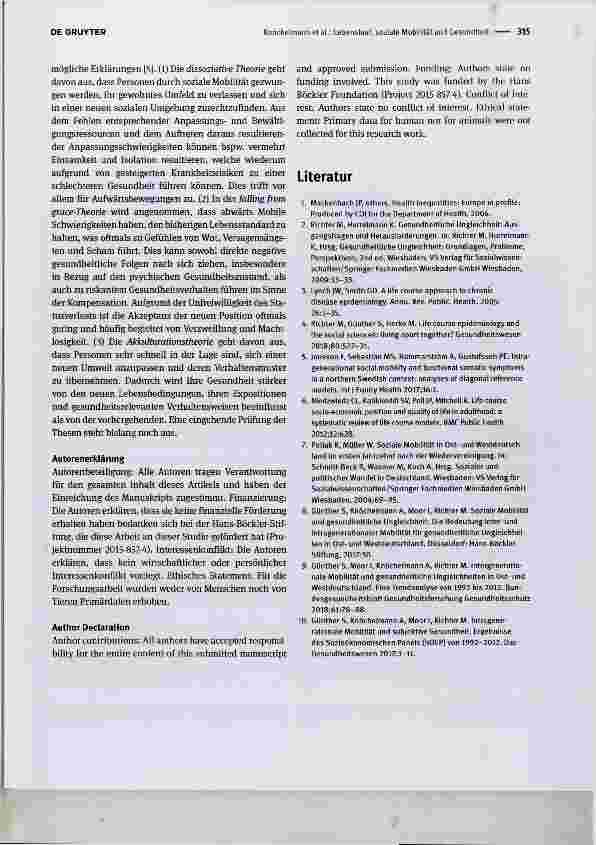Vorschauseite 4: Lebenslauf, soziale Mobilität und Gesundheit