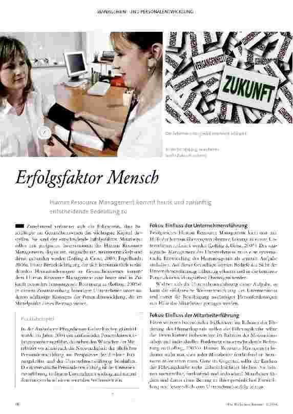 Vorschauseite 1: Erfolgsfaktor Mensch