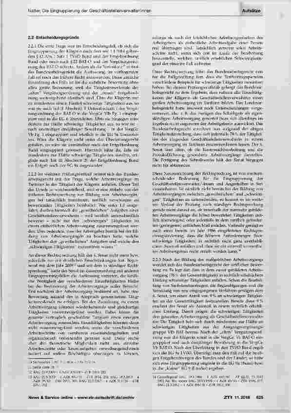 Vorschauseite 3: Die Eingruppierung der Geschäftsstellenverwalter/-innen bei den Gerichten und Staatsanwaltschaften