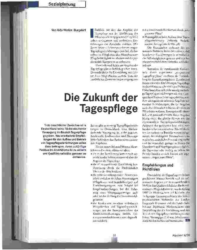 Vorschauseite 1: Die Zukunft der Tagespflege