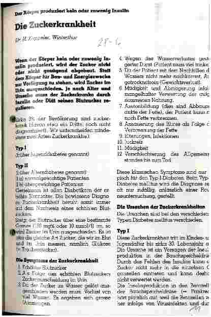 Vorschauseite 1: Die Zuckerkrankheit