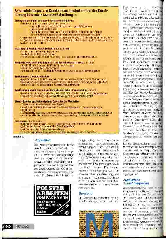 Vorschauseite 3: Die hauseigene Apotheke als rentables Servicezentrum Leistungsspektrum und Marktchancen