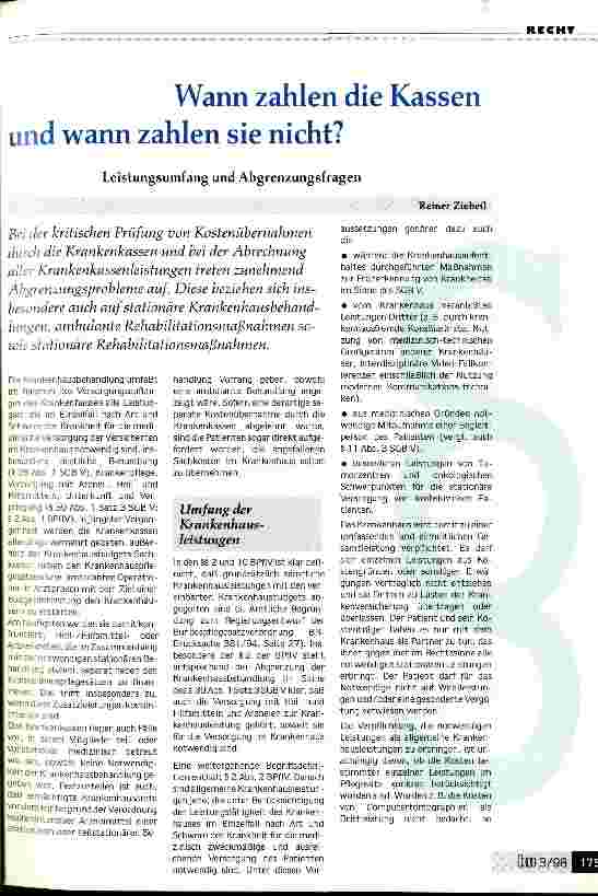 Vorschauseite 1: Wann zahlen die Kassen und wann zahlen sie nicht? Leistungsumfang und Abgrenzungsfragen