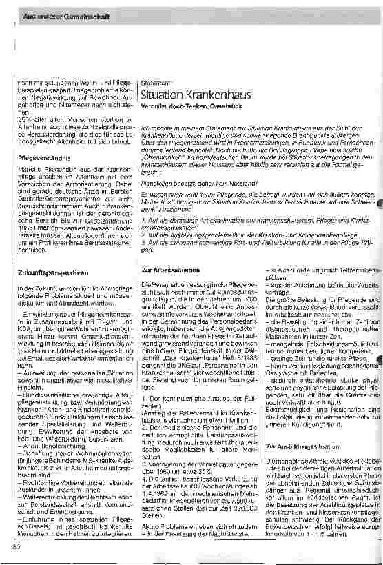 Vorschauseite 1: Situation Krankenhaus Ein Statement
