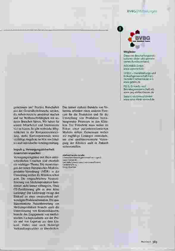 Vorschauseite 2: BVBG Mitteilungen Neues BVBG-Mitglied Impulse für die Zukunft