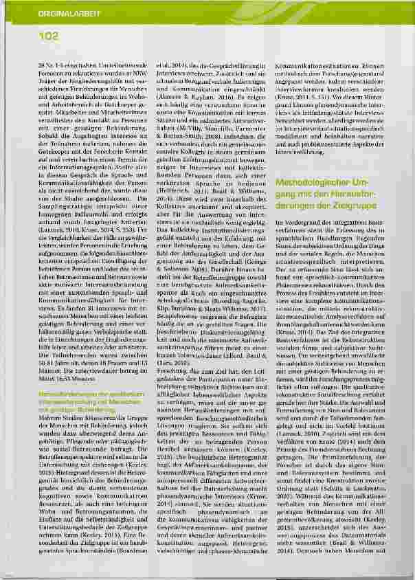Vorschauseite 3: Das integrative Basisverfahren von Kruse als qualitativ-rekonstruktive Methode für Interviews am Beispiel von Menschen mit geistiger Behinderung