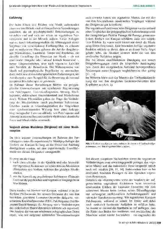 Vorschauseite 2: Emotionale Vorgänge beim Hören von Musik und ihre Resonanz im Vegetativum