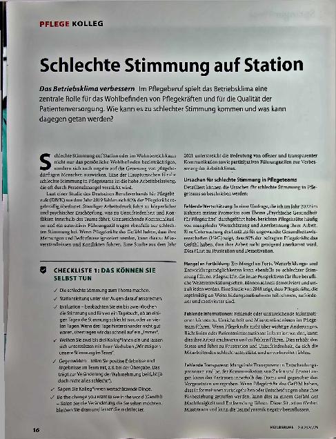 Vorschauseite 1: Schlechte Stimmung auf Station.
