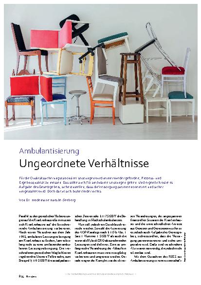 Vorschauseite 1: Ambulantisierung, Ungeordnete Verhältnisse