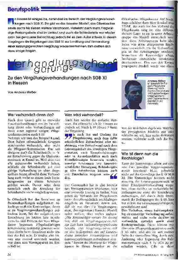 Vorschauseite 1: Verhandlungschaos Vergütungschaos Zu den Vergütungsverhandlungen nach § SGB XI in Hessen