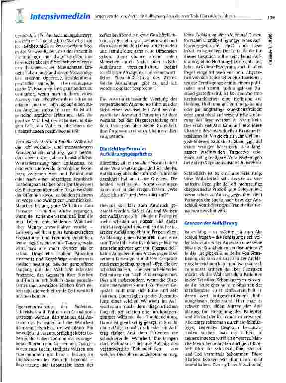 Vorschauseite 2: Ärztliche Aufklärung über die zum Tode führende Krankheit
