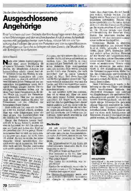 Vorschauseite 1: Ausgeschlossene Angehörige Studie über die Besucher einer geriatrischen Langzeitstation