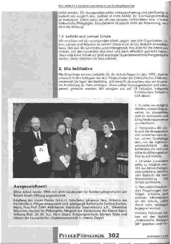 Vorschauseite 2: Leitbild für das Lernen und Lehren in der Krankenpflegeschule