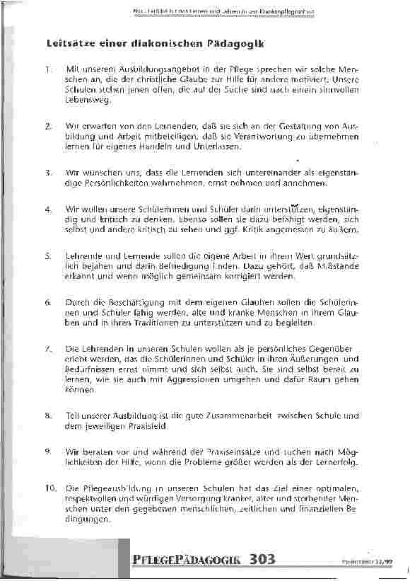 Vorschauseite 3: Leitbild für das Lernen und Lehren in der Krankenpflegeschule