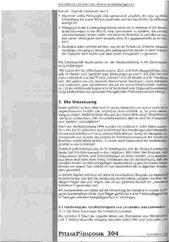 Vorschauseite 4: Leitbild für das Lernen und Lehren in der Krankenpflegeschule