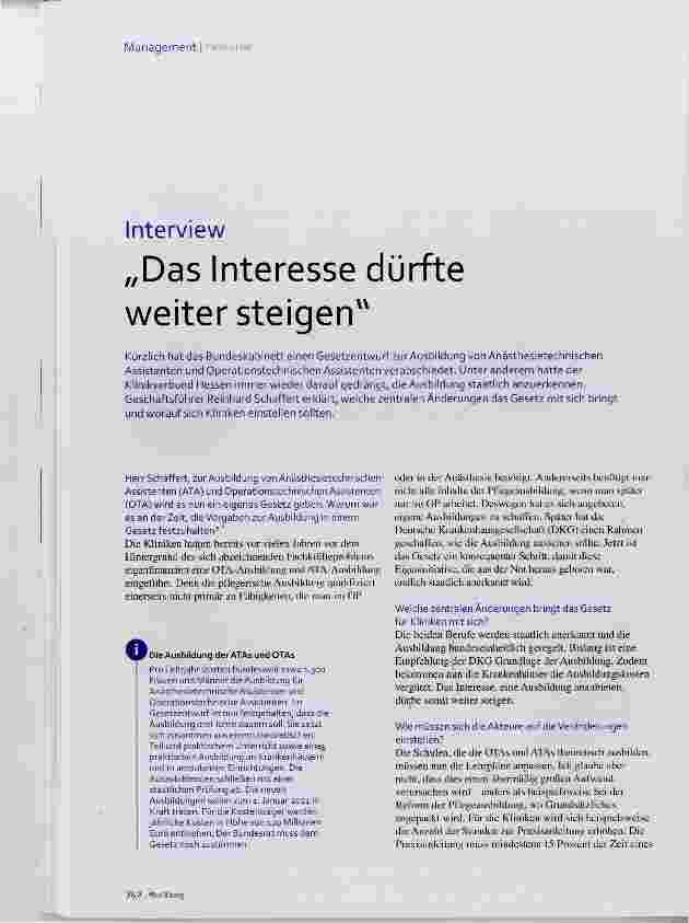 Vorschauseite 1: Interview „Das Interesse dürfte weiter steigen“