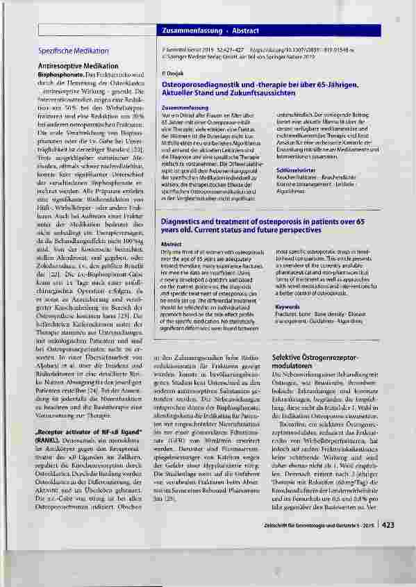 Vorschauseite 3: Osteoporosediagnostik und -therapie bei über 65-Jährigen