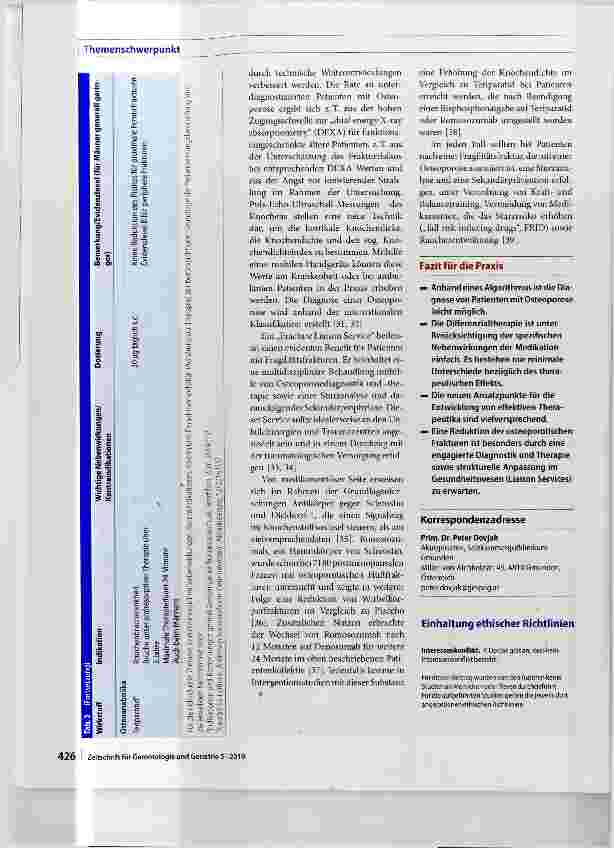 Vorschauseite 6: Osteoporosediagnostik und -therapie bei über 65-Jährigen