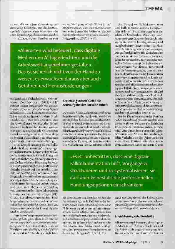 Vorschauseite 2: Digitalisierung in der Sozialen Arbeit
