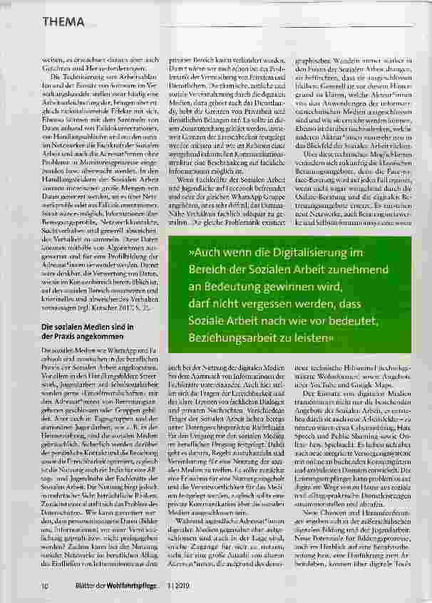 Vorschauseite 3: Digitalisierung in der Sozialen Arbeit