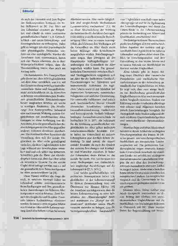 Vorschauseite 2: Soziale Bedingungen von Gesundheit im Alter