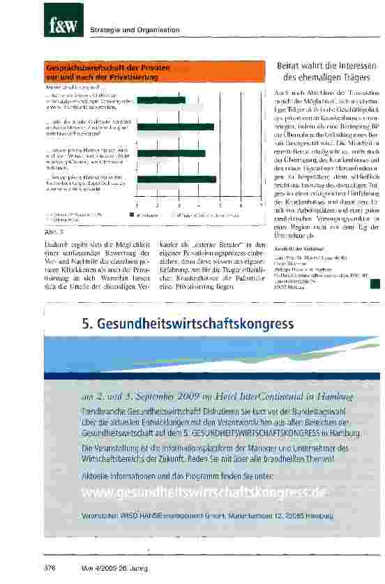 Vorschauseite 4: Krankenhausprivatisierung optimieren