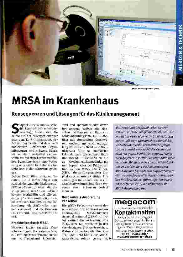 Vorschauseite 1: MRSAim Krankenhaus