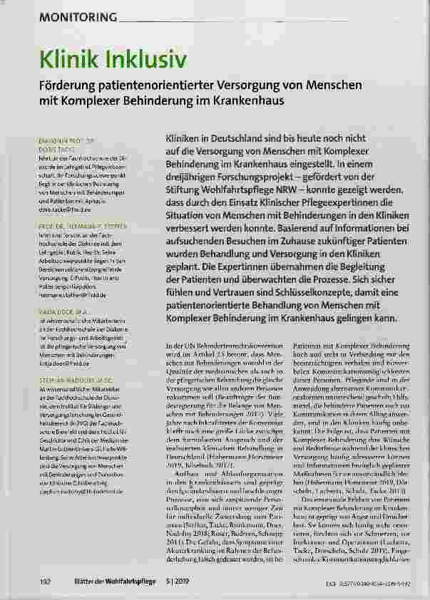 Vorschauseite 1: Klinik Inklusiv