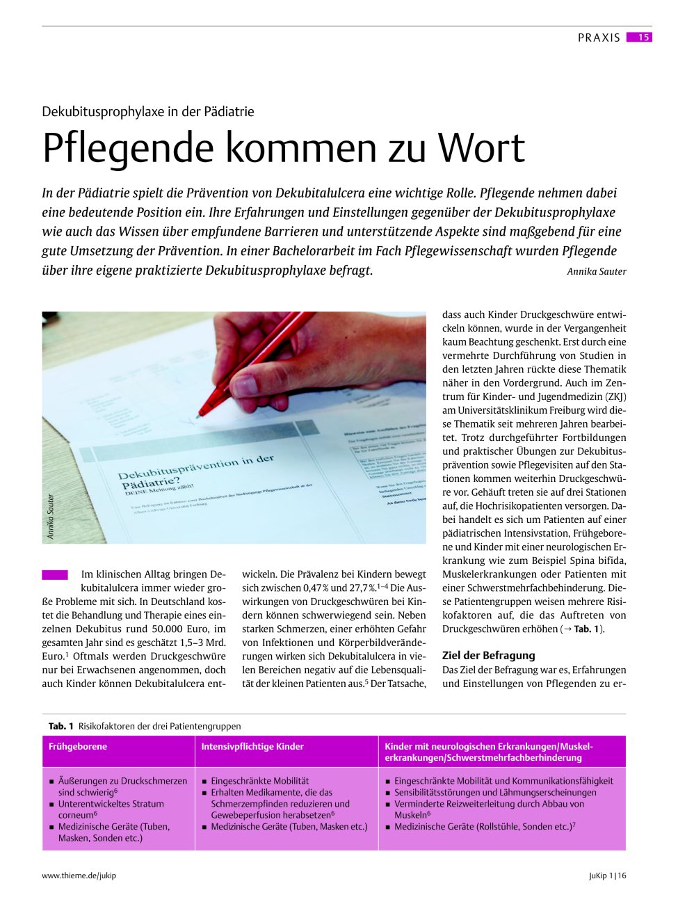 Vorschauseite 1: Pflegende kommen zu Wort