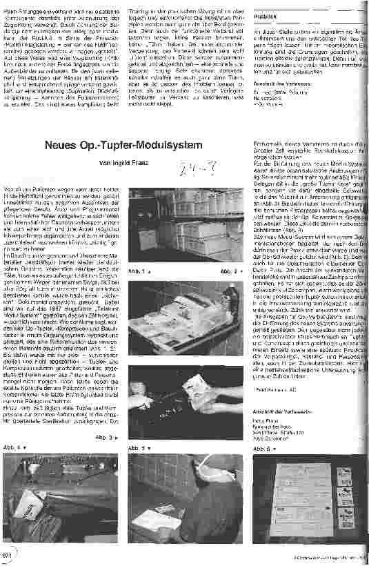 Vorschauseite 1: Neues Op. -Tupfer-Modulsystem