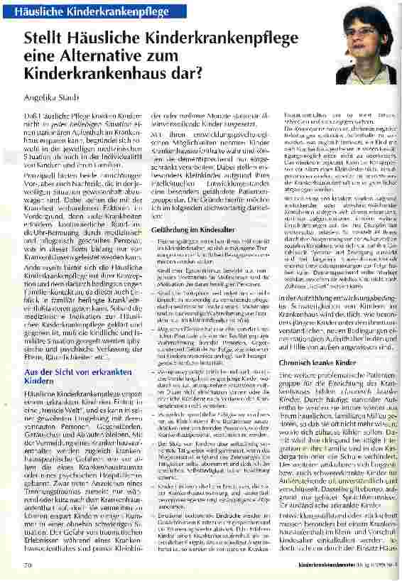 Vorschauseite 1: Stellt Häusliche Kinderkrankenpflege eine Alternative zum Kinderkrankenhaus dar?