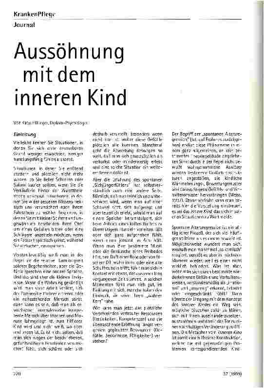 Vorschauseite 1: Aussöhnung mit dem inneren Kind